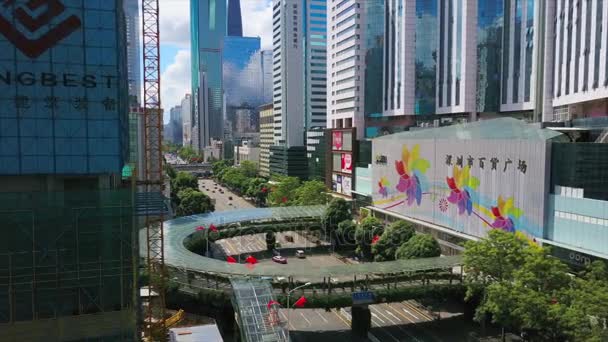 Shen Zhen Stadsgezicht Verkeer Beeldmateriaal Panorama — Stockvideo