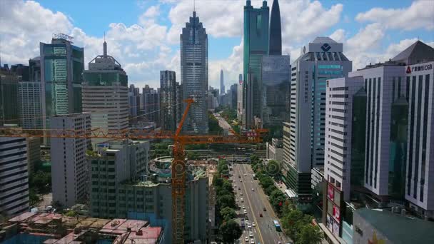 Shen Zhen Paisaje Urbano Imágenes Tráfico Panorama — Vídeo de stock