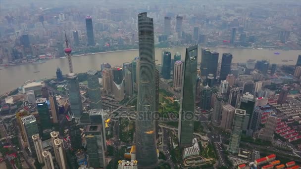 Shanghai Paysage Urbain Panorama Aérien Chine — Video