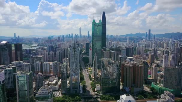 Дневная Панорама Города Шэнь Чжэнь — стоковое видео