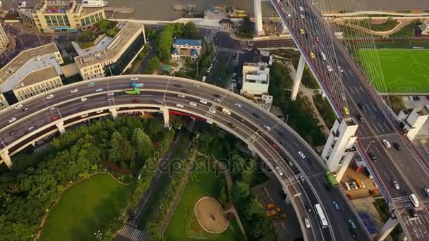 Shen Zhen Dag Tijd Stadsgezicht Verkeer Beeldmateriaal Panorama — Stockvideo