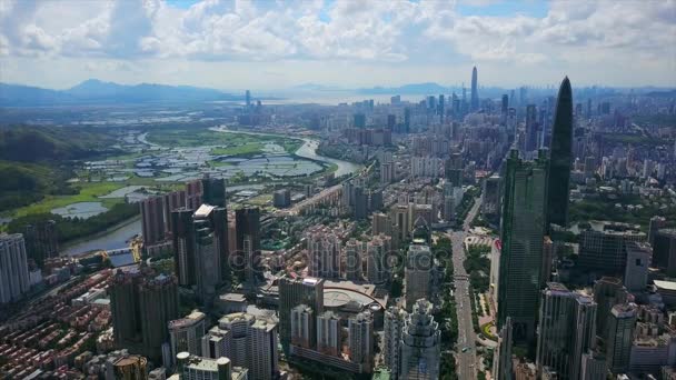 Shen Zhen Paesaggio Urbano Filmato Giorno Tempo Panorama — Video Stock