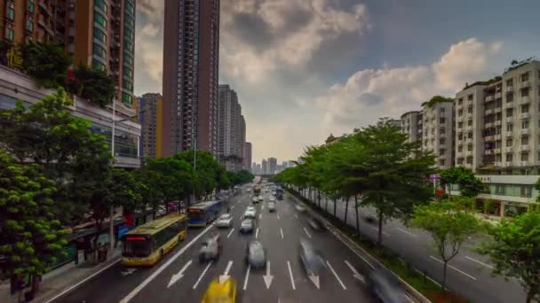 Guangzhou Cityscape Tráfego Aéreo Panorama Imagens China — Vídeo de Stock