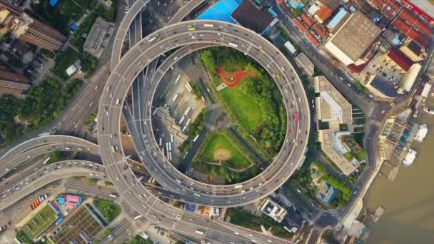 Shen Zhen Hora Del Día Paisaje Urbano Imágenes Tráfico Panorama — Vídeos de Stock