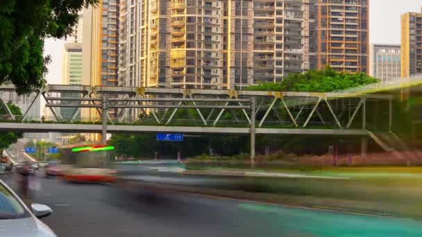 Guangzhou Paesaggio Urbano Traffico Aereo Panorama Filmati Cina — Video Stock