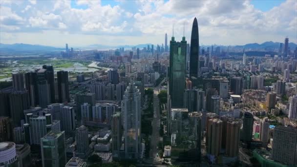 Shen Zhen Stadsbilden Footage Dag Tid Panorama — Stockvideo
