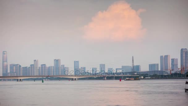 Dia Tempo Guangzhou Paisagem Urbana Industrial Panorama Aéreo Imagens China — Vídeo de Stock