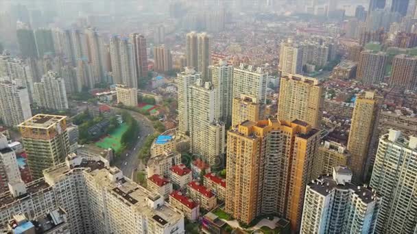 Shanghai Paesaggio Urbano Panorama Aereo Porcellana — Video Stock
