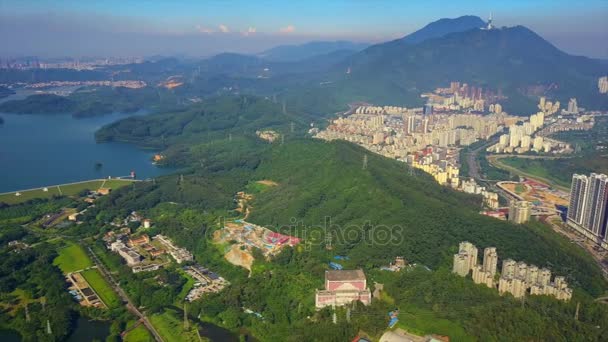 Shen Zhen Timelapse Stadsbilden Footage Dag Tid Panorama — Stockvideo