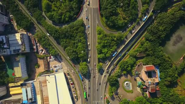 Shen Zhen Stadsgezicht Verkeer Beeldmateriaal Panorama — Stockvideo