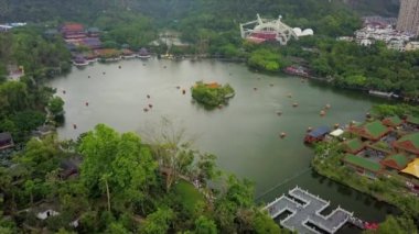 Çin gece ışıklı zhuhai şehir trafik sokak kavşak hava panorama 4k zaman atlamalı