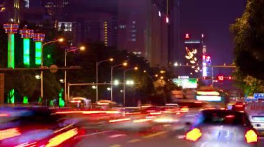 ünlü pudong cityscape hava trafik timelapse panorama 4 k Çin shanghai