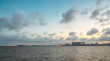 Zhuhai şehir sahil hava panorama 