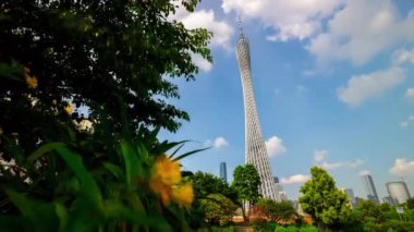 Gündüz vakti Guangzhou Endüstriyel Şehir Havası Panoraması. 4k zaman dilimi Çin porseleni