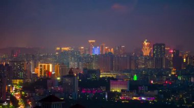 Zhuhai şehir hava gece panorama 