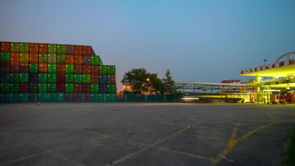 Shen Zhen Timelapse Muelle Paisaje Urbano Metraje Panorama — Vídeos de Stock