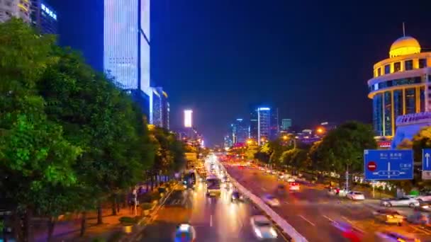 Shen Zhen Tráfico Paisaje Urbano Con Gente Timelapse Metraje Panorama — Vídeos de Stock