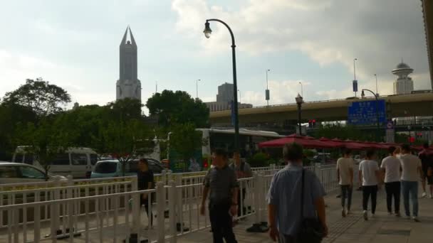 Czas Dnia Ulice Szanghaju Chiny Zdjęcia Timelapse — Wideo stockowe