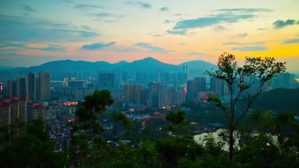 珠海城市空中夜景全景 — 图库视频影像