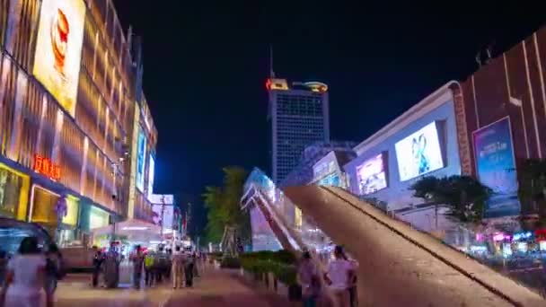 Shen Zhen Stadsgezicht Verkeer Met Mensen Timelapse Beelden Panorama — Stockvideo