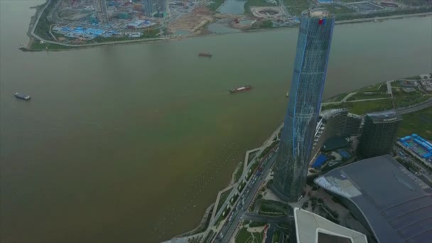 Zhuhai stadsgezicht verkeer panorama — Stockvideo