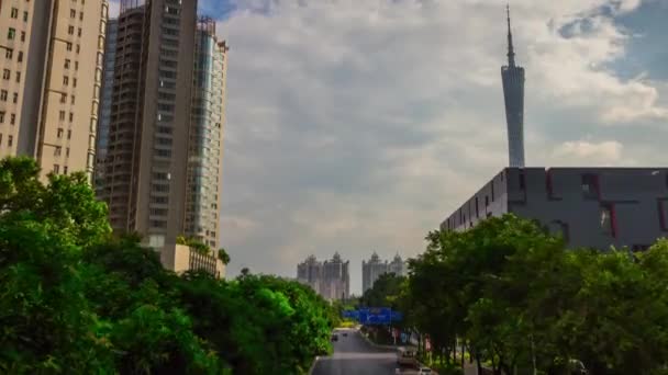 Guangzhou Gród Ruchu Lotnicze Panorama Timelapse Nagrania Chiny — Wideo stockowe