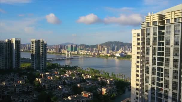 Zhuhai cityscape traffic panorama — Stock Video