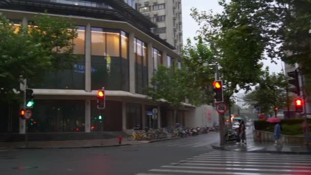 Dag Tijd Verkeer Straten Van Shanghai Beelden China — Stockvideo