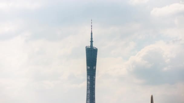 Day Time Guangzhou Industrial Cityscape Aerial Panorama Timelapse Footage China — Stock Video