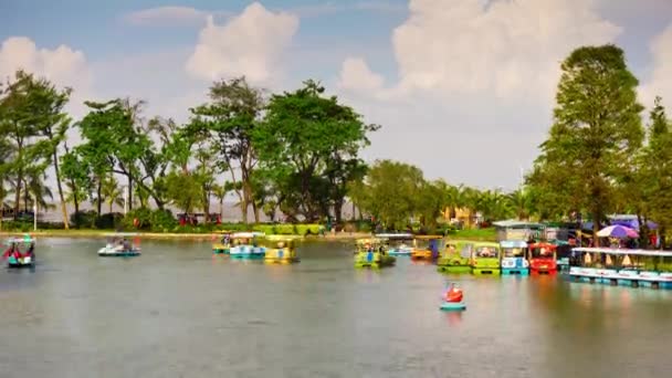 Día Soleado Zhuhai Ciudad Famoso Parque Jingshan Lago Panorama Timelapse — Vídeo de stock