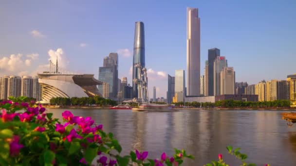 Dia Tempo Guangzhou Paisagem Urbana Industrial Panorama Aéreo Timelapse Imagens — Vídeo de Stock