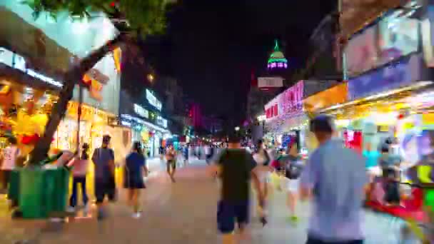 China night time illuminated zhuhai city traffic street crossroad aerial panorama 4k time lapse — Stock Video