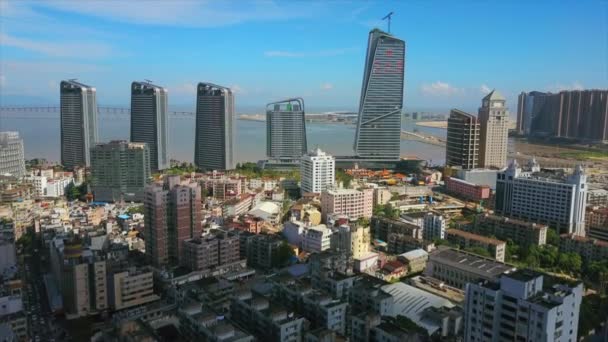 Zhuhai paisaje urbano panorama del tráfico — Vídeo de stock
