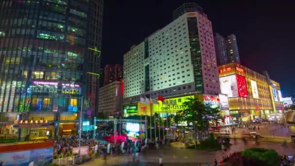 Shen Zhen Stadsbilden Trafik Med Människor Timelapse Film Panorama — Stockvideo