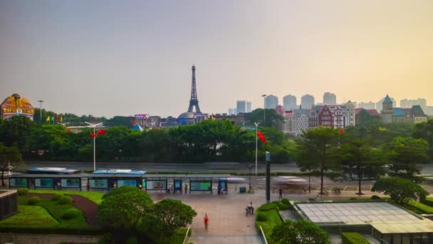 深圳城市景观交通与人 Timelapse 画面全景 — 图库视频影像