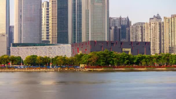 Dag Guangzhou Industriële Stad Landschap Luchtfoto Panorama Tijdapse Beeldmateriaal Porselein — Stockvideo