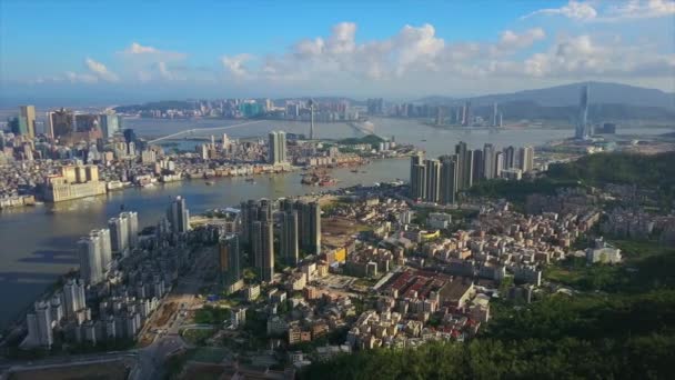 Paisagem urbana de zhuhai panorama de tráfego — Vídeo de Stock