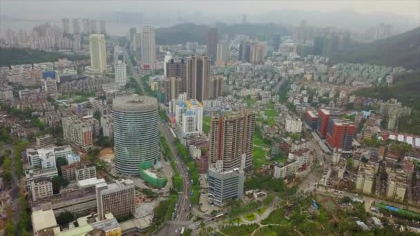 Zhuhai stadsbild trafik panorama — Stockvideo