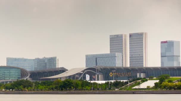 Den Guangzhou Průmyslové Město Letecké Panorama Timelapse Video Porcelán — Stock video