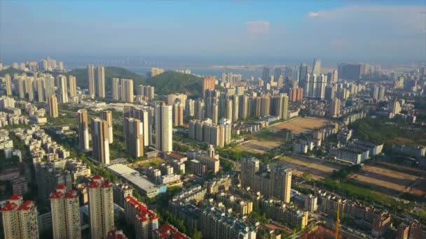 Zhuhai paisaje urbano panorama del tráfico — Vídeo de stock
