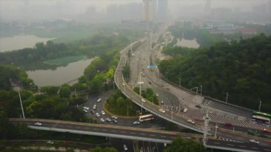Zaman atlamalı cityscape Rating görüntüleri Wuhan City, Çin