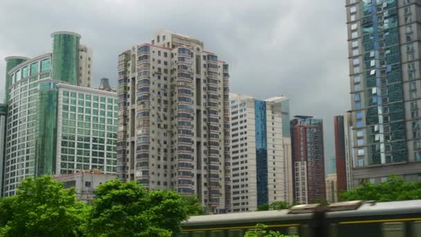 Shen Zhen Paisaje Urbano Metraje Panorama — Vídeos de Stock
