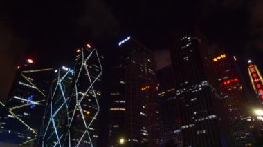 Çin gece ışıklı shenzhen cityscape