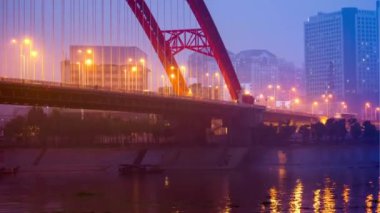 Cityscape trafik görüntülerini Wuhan city, Çin