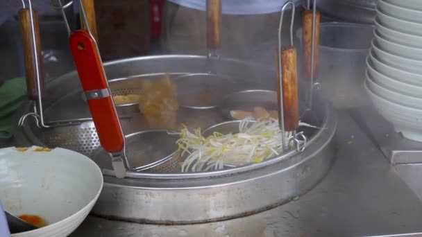 Shanghai Ville Nationale Street Food Close Chine — Video