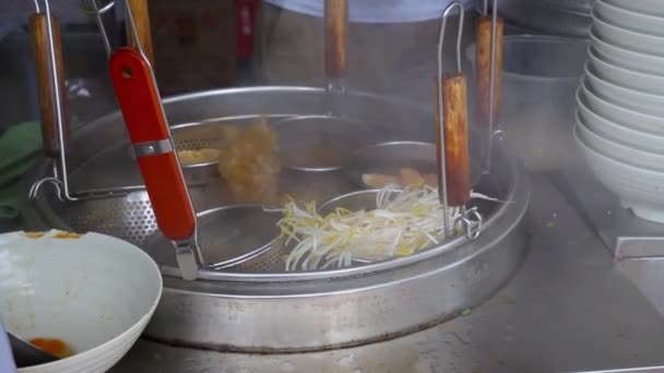 Shanghai Cidade Nacional Rua Comida Close China — Vídeo de Stock