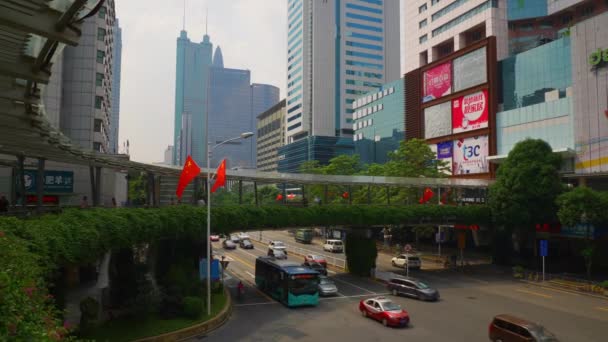 China Tag Zeit Shenzhen Verkehr Panorama — Stockvideo