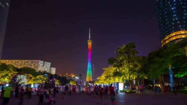 Ночное Время Движения Улицах Шанхая Людьми Отснятый Материал Китай — стоковое видео