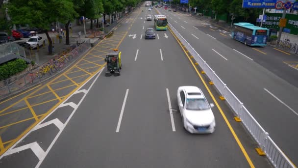 Kina Dag Tid Shenzhen Trafik Panorama — Stockvideo
