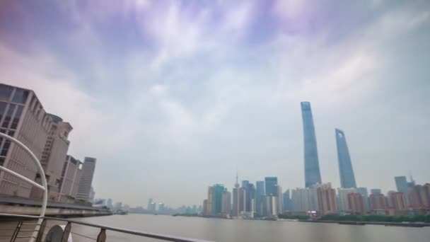 Відоме Шанхай Китаю Міський Пейзаж Повітряних Панорама — стокове відео